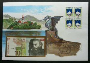 Slovenia Dragon Bridge 1993 City Landmark Statue FDC (banknote cover) *Rare