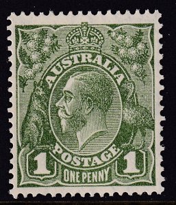 Sc# 114 1929 Australia 1 pence KG V MNH perf 13½ x 12½ Wmk 228 CV $5.00 Stk #2