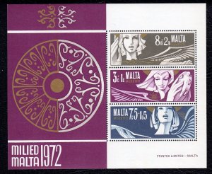 Malta 1972 Christmas Mint MNH Miniature Sheet SC B12a