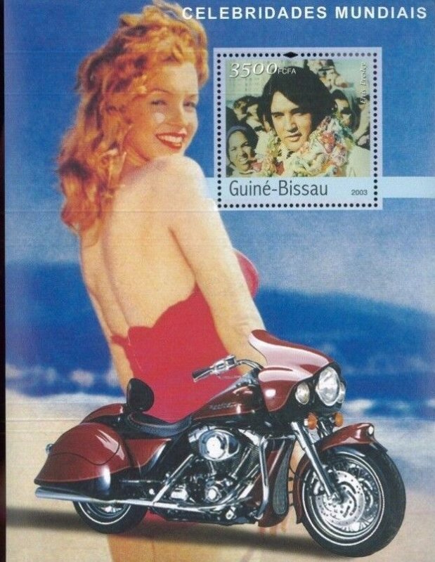 MARLYN MONROE + ELVIS PRESLEY Souvenir Sheet MNH Guinea - Bissau E3