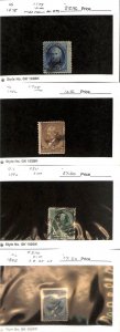 United States Postage Stamp, #179, 205, 211, 216 Used, 1875-1888 (B24)