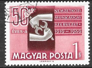 Hungary 1974: 1fo ILO Emblem, used, VF