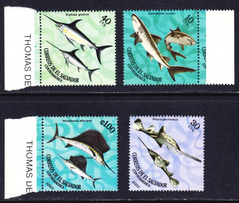 El Salvador Scott 824-825 / C302-C303  complete set  F to VF mint OG NH.