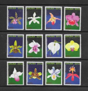 FLOWERS - ARUBA #411a-l   MNH