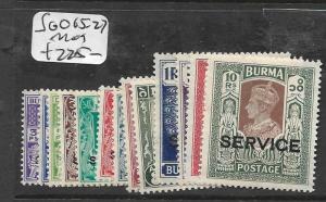 BURMA  (P1111B) KGVI  SERVICE  SET SG O15-27  MOG