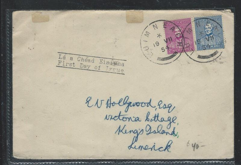 IRELAND (P0110B) 1954 NEWMAN SET FDC TO LIMERICK