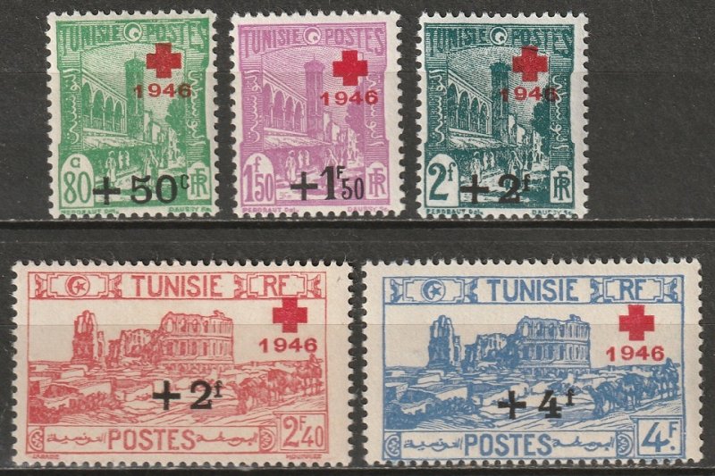 Tunisia 1946 Sc B91-5 set MLH*