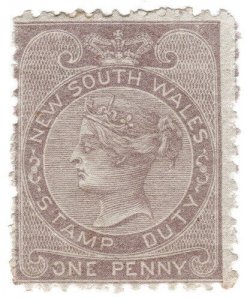 (I.B) Australia - NSW Revenue : Stamp Duty 1d (1873)