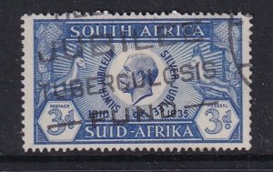 South Africa   #70b  used 1935  Afrikaans top  George V and springboks 3p