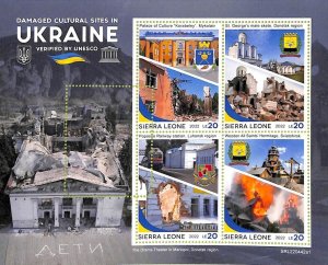 A9295 - SAW LION - ERROR MISPERF Stamp Sheet - 2022 Architecture in Ukraine-