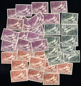 Spain Stamps # 397-9 MLH VF Lot Of 10 Nude Sets Scott Value $146.00