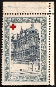 1916 WW I France Charity Stamp Rouen Committee French Society Relief Military