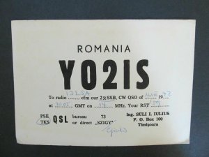 6241 Amateur Radio QSL Card Timisoara Romania-