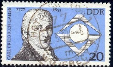 Carl Friedrich Gauss, Mathematician, DDR stamp SC#1811 used