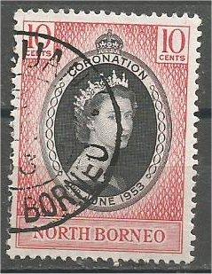 NORTH BORNEO, 1953, used 10c, Coronation Issue, Scott 260