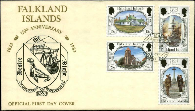 Falkland Islands Scott #360-#370 Set of 3 Official First Day Covers Port Stanley