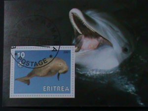 ERITREA-2001- BEAUTIFUL LOVELY DOLPHIN CTO-IMPERF S/S VF-LAST ONE FANCY CANCEL