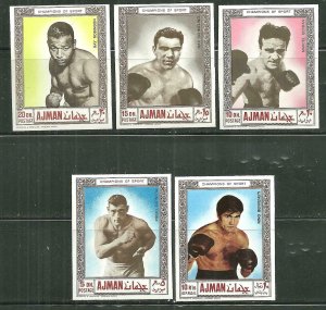 Ajman MNH Set Boxing Champions Imperf. 1969