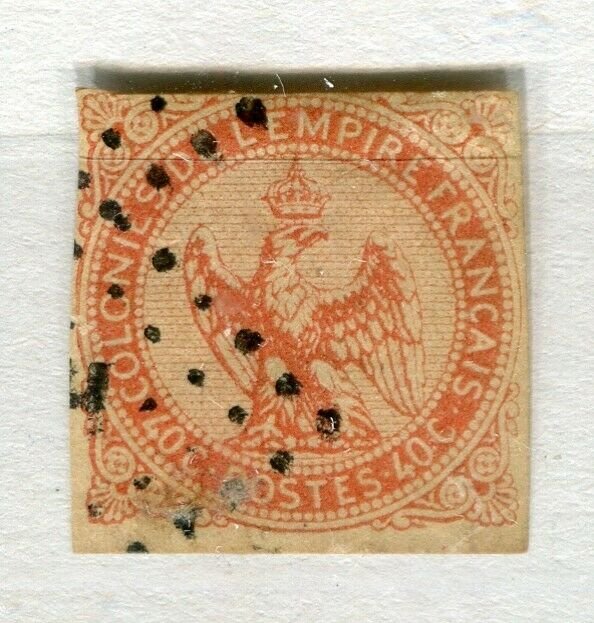 FRENCH COLONIES; 1859 early classic Imperf Eagle issue used 40c. value