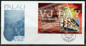 PALAU 2005 60th ANNIVERSARY OF VJ DAY SOUVENIR SHEET FIRST DAY COVER  