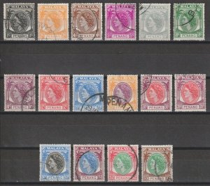 MALAYA/PENANG 1954/7 SG 28/43 USED Cat £20