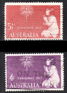 Australia Scott 306-07 complete set F to VF used.