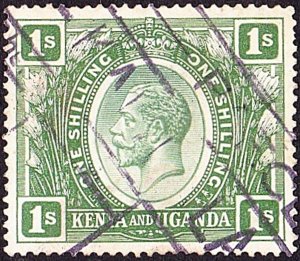 KENYA & UGANDA 1922 KGV 1/- Green SG87 Used