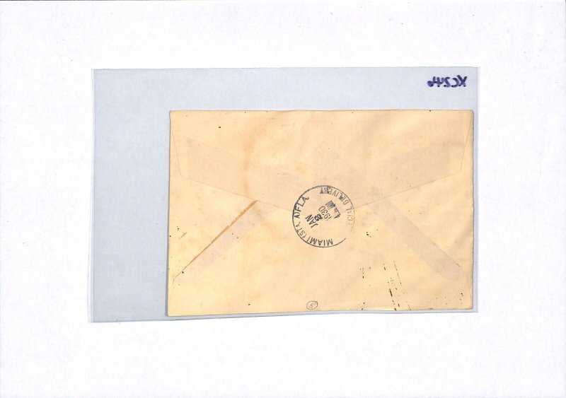 BAHAMAS WAR TAX/CHARITY Air Mail Cover Nassau FIRST FLIGHT USA 1930 Block XC246
