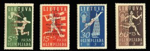 Lithuania #B47-50 Cat$50, 1938 Boy Scout Jamboree, set of four, never hinged