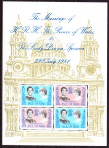 Isle Of Man. 1981. bl5. Princess Diana. MNH.