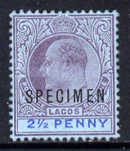 Lagos 1904 KE7 Crown CA 2.5d overprinted SPECIMEN fine wi...