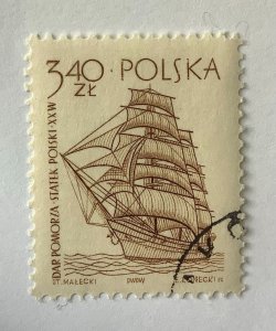 Poland 1964 Scott 1213 CTO - 3.40 Zł,  sailboats,  Dar Pomorza,  School ship