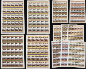 NEVIS TRAINS Imperf Sheets x 6 MNH( BLK67