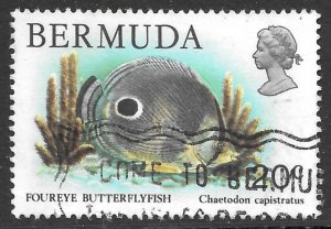 Bermuda 20c Foureye Butterfly Fish issue of 1978, Scott 371, Used