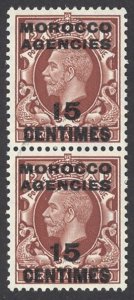 Great Britain Morocco Sc# 60 MNH pair (no serif upper 1) 1926 15c on 1½p KGV