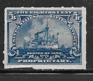 USA RB23: 5/8c Proprietary stamp, battleship, unused, NG, F