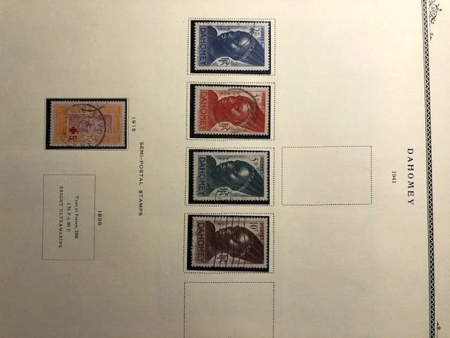 Dahomey - 11ea Album Pages - Stamps in Mounts - See Scans
