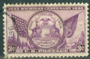 USA - Scott 775 w/ Circular Cancel - Michigan Centenary