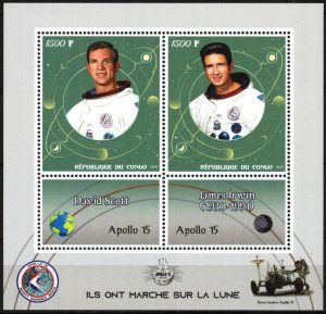 Congo 2019 Space Mission Apollo 15 S/S MNH