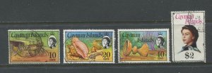 Cayman Islands QEII 1974 various values to $2 used