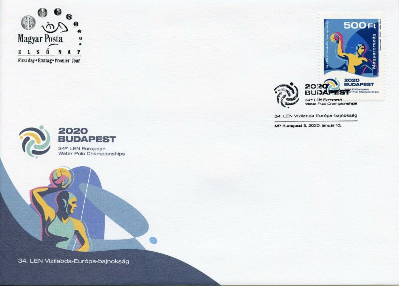 Hungary Sports Stamps 2020 FDC 34th LEN Water Polo Championships 1v Set