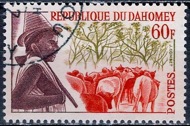Dahomey 1963: Sc. # 169; O/Used CTO Single Stamp
