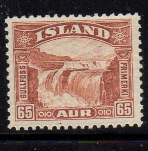 Iceland 1932 65 a red brown Golden Falls stamp mint