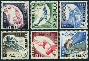 Monaco 295-300 MNH,C36-C39 hinged. Olympics Helsinki-1952.Basketball,Soccer,