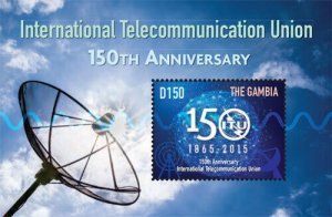 Gambia 2015 - International Telecommunication - Souvenir sheet - Scott #3657 MNH