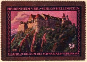 1913 Germany Poster Stamp 25th Year Anniversary Schwabian Alb Association