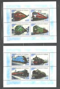 CHAD 2001  TRAINS-LOCOMOTIVE   MSs#897-902  MNH