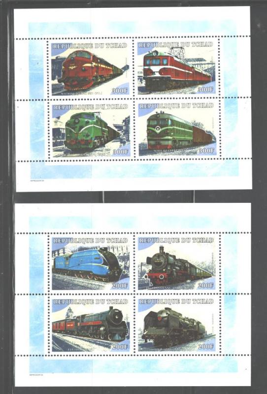 CHAD 2001  TRAINS-LOCOMOTIVE   MSs#897-902  MNH