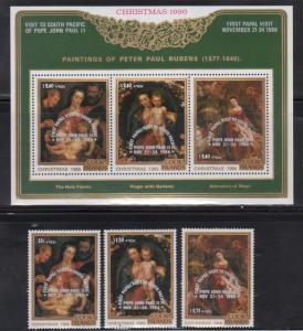 Cook Islands B100-3 Rubens Art Christmas Stamps MInt NH