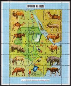 Burundi 336 Animals Map MNH VF